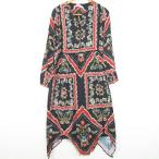 ザラ トラファルック ZARA Trafaluc collection ロング ワンピース 長袖 レーヨン L ブラック ペイズリー 花柄 8527/454 kz12470 レディー