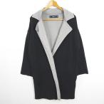 ショッピングzara ザラ ZARA KNIT ロング ニット カーディガン コーディガン レーヨン M ネイビー グレー 6873/118 kz13802 レディース