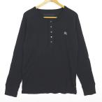 バーバリーブラックレーベル BURBERRY BLACK LABEL ヘンリーネック カットソー コットン 2 ブラック 2sa7142 メンズ