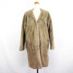  Olive des Olive OLIVE des OLIVE пальто внешний искусственный мех длинный рукав no color V шея medium длина M Brown *EKM женский 