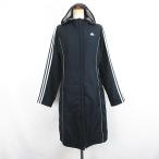  Adidas bench пальто внешний длинный рукав капот Zip выше длинный длина линия Logo с хлопком L темно-синий спорт одежда *EKM женский 