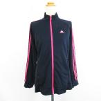  Adidas adidas джерси спортивная куртка длинный рукав Zip выше линия Logo L темно-синий × розовый спорт одежда *EKM женский 