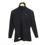  Under Armor UNDER ARMOUR MBB4500 внутренний рубашка длинный рукав ta-toru шея Logo стрейч LG черный Baseball одежда *EKM men 