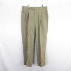  не использовался товар Burberry zGOLF COLLECTION брюки слаксы two tuck в тонкую полоску центральный Press Logo вышивка 88 хаки *EKM мужской 