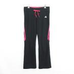  Adidas adidas джерси брюки низ длинный длина линия Logo стрейч L черный спорт одежда *EKM женский 