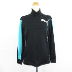  Puma PUMA джерси жакет длинный рукав Zip выше переключатель Logo M черный × голубой спорт одежда *EKM женский 