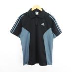  Adidas adidas рубашка-поло короткий рукав переключатель линия Logo L черный × серый спорт одежда *EKM мужской 