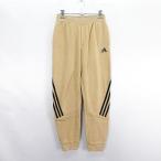  Adidas adidas брюки низ бегун тренировочный длинный длина линия Logo обратная сторона ворсистый 160 бежевый спорт одежда *EKM Kids 