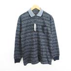  не использовался товар LITTLE ISLAND рубашка-поло длинный рукав общий рисунок шерсть .L серый серия *EKM мужской 