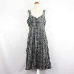 未使用品 DHOLIC pink.9 ジャンパースカート ワンピース ロング丈 チェック フロントボタン ブラック ※EKM レディース