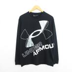  Under Armor 1369598 футболка cut and sewn длинный рукав вырез лодочкой Roo z большой Logo LG черный спорт одежда *EKM мужской 