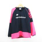  New balance pi стерео Wind брейкер длинный рукав V шея Logo обратная сторона сетка 160 темно-синий × розовый футбол футзал одежда *EKM Kids 