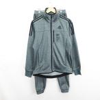  Adidas выставить джерси верх и низ жакет длинный рукав брюки бегун длинный длина линия Logo M серый спорт одежда *EKM мужской 