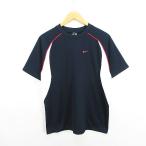  Nike NIKE футболка cut and sewn короткий рукав вырез лодочкой переключатель Logo M темно-синий × белый спорт одежда *EKM мужской 