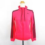  Adidas adidas джерси спортивная куртка длинный рукав Zip выше линия Logo M темный розовый спорт одежда *EKM женский 