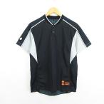  Descente DESCENTE DB-104M Baseball рубашка короткий рукав 2. кнопка Logo S черный × серебряный Baseball одежда *EKM мужской 