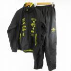  Umbro UMBRO S выставить верх и низ нейлон жакет ветровка брюки Logo принт черный чёрный желтый мужской 