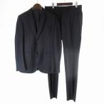 未使用品 エンポリオアルマーニ EMPORIO ARMANI スーツ 上下 セットアップ ジャケット パンツ スラックス ストライプ 紺 ネイビー 2B 総裏