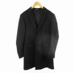 未使用品 エンポリオアルマーニ EMPORIO ARMANI カシミヤ100% チェスターコート ロング 黒 ブラック 無地 M LINE 46