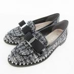  Diana DIANA действующий Loafer лента поддельный жемчуг твид эмаль FA 41342 черный серебряный металлические принадлежности 21 1/2 обувь женский 