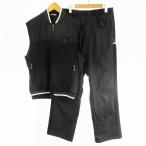 ショッピングサンタ Santafe サンタフェ セットアップ 上下 ナイロン ベスト パンツ ロゴ 刺繍 48 ボトムス トップス ブラック 黒  メンズ