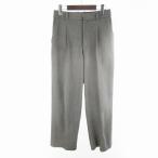 ユニクロ UNIQLO 24年製 Ｍ タック ワイドパンツ スラックス 221-469855 グレー 無地 ボトムス レディース