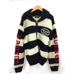 【中古】バンソン VANSON カウチンセーター ニット ワンスター ワッペン XL ジップアップ 白 ホワイト 黒 ブラック メンズ 【ベクトル 古着】