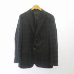 ショッピングBURBERRY バーバリーブラックレーベル BURBERRY BLACK LABEL テーラードジャケット ブレザー チェック 金釦 グレー 約M-L ■GY09 メンズ