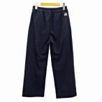 モンクレール MONCLER スウェットパンツ ウール ロゴワッペン イージーウエスト ストレッチ 12A レディースXS 紺 ネイビー 0428