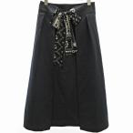 ザラ ZARA スカーフベルト ラップ スカート ロング サイドスリット 紺 ネイビー XS 0430 レディース
