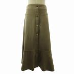 ザラ ZARA フェイクレザー フレア ロングスカート ストレッチ ベージュ M STK 0512 レディース