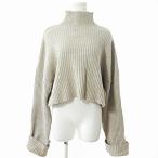 ショッピングzara ザラ ZARA リブ ニット セーター 長袖 ショート丈 ハイネック L ベージュ 0527 レディース