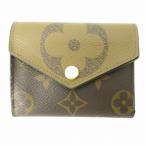 ショッピングヴィトン ルイヴィトン LOUIS VUITTON 美品 ポルトフォイユ ゾエ 二つ折り財布 ウォレット モノグラム ジャイアントリバース レザー 茶