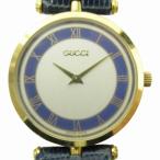 グッチ GUCCI 腕時計 ウォッチ クォーツ ホワイト文字盤 ゴールドカラー 紺 ネイビー 2040M 稼動品 ☆AA★ メンズ
