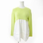  Barneys New York BARNEYS NEW YORK близко год вязаный переключатель туника cut and sewn длинный рукав flair желтый зеленый 0721 женский 