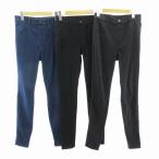 ユニクロ UNIQLO デニム ストレッチ有り 3本セット まとめ 青 ブルー 黒 ブラック M-L レディース