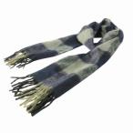 チューダーオーク tudor oak ピュアカシミヤ マフラー チェック フリンジ スコットランド製 紺 ネイビー グレー 0809 レディース