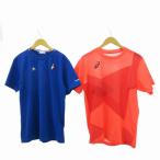  Le Coq s Porte .fle coq sportif Asics прекрасный товар футболка 2 позиций комплект суммировать красный красный синий голубой L~XL мужской 