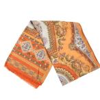  Etro ETRO общий рисунок шарф палантин бахрома orange #WY женский 