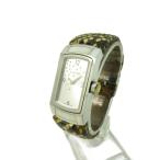 モーブッサン MAUBOUSSIN 腕時計 ウォッチ クオーツ ダイヤ パイソン 型押し レザー シルバーカラー 茶 ブラウン 0912 レディース