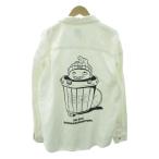 ショッピングzara ザラ ZARA 美品 デニムジャケット ブルゾン バックプリント L 白 ホワイト 1022 メンズ