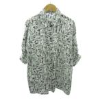 未使用品 ドルチェ&ガッバーナ ドルガバ DOLCE&GABBANA タグ付き シャツ 総柄 絹 シルク 半袖 42 白 黒 ホワイト ブラック