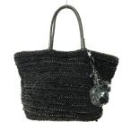 アンテプリマ ANTEPRIMA 美品 ワイヤー トートバッグ チェーン 花柄 チャーム 黒 ブラック 1029 STK レディース