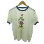 ディズニーヴィンテージ Disney VINTAGE リンガーTシャツ ミニーマウス プリント 半袖 白 ホワイト 1210 メンズ