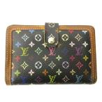 ショッピングヴィトン ルイヴィトン LOUIS VUITTON ポルトフォイユ ヴィエノワ モノグラムマルチカラー 二つ折り財布 ウォレット 総柄 レザー 黒 ブラック