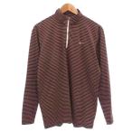  Nike Golf NIKE GOLF Golf одежда cut and sewn с высоким воротником окантовка рисунок длинный рукав половина Zip M чёрный черный красный красный /NU #OFP1