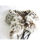 23区 オンワード樫山 ショール 毛皮 マフラー ラム ファー 茶 F レディース