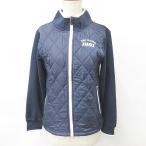 OPST OP -тактный жакет Zip выше с высоким воротником с хлопком стеганый обратная сторона ворсистый темно-синий белый темно-синий белый M женский 