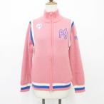  Pearly Gates PEARLY GATES Golf жакет вязаный жакет длинный рукав Zip выше Logo шерсть Anne gola розовый голубой белый 1