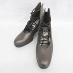 フィズリーン FIZZ REEN パンプス ウエッジソール バックジップ 茶 ブラウン 23.0 EEE レディース